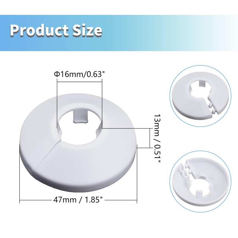 MroMax Fit 1/2 inch Outer Diameter Flange Water Pipe Cover