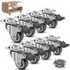 Suemisi 1.5 inch Caster Wheels with Brake, Heavy Duty Casters,Swivel