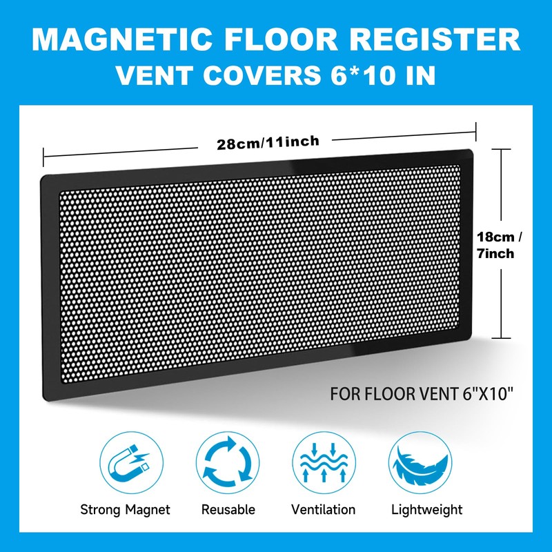 4 PCSMagnetic Vent Covers-7"x11" Magnetic Air Vent Screen Mesh for