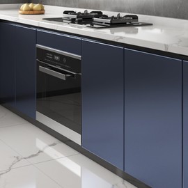 YENHOME 30"X200" Blue Stainless Steel Contact Paper Peel and Stick Metallic Wallpaper Stainless Steel Contact Paper for Appliances Oven Heat Resistant Blue Wallpaper for Cabinets and Drawers Desk