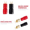 2 Pairs Copper Gold Plated 0 Gauge Spade Terminal Crimp