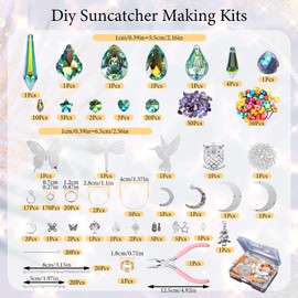 DIY Suncatcher Kits for Adults 500 Pcs Sun Catcher Kits Suncatcher Making Supplies Art and Crafts for Adults Hanging Prism Sun Catcher with Crystals Ball Rainbow Maker for Indoor Window Home Decor