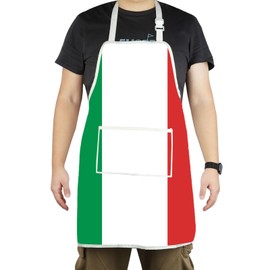 CENWA Italian Kitchen Apron Italy Flag Cooking Apron Italian Themed Aprons Italian Chef Gifts (Italy Apron)