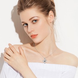 SLIACETE 925 Sterling Silver I Love You 100 Languages Necklace for Women (Heart & Infinity)