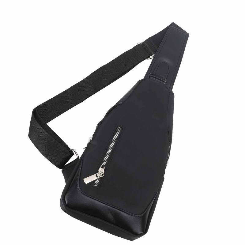 Small Chest Bag Black Color Oxford Fabric Sling Backpack with