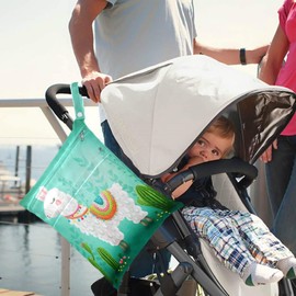 visesunny Cute Llama 2Pcs Wet Bag with Zippered Pockets Washable Reusable Roomy for Travel,Beach,Pool,Daycare,Stroller,Diapers,Dirty Gym Clothes, Wet Swimsuits, Toiletries