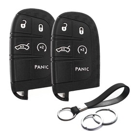 INFIPAR 2pcs Compatible with Dodge Durango Challenger Charger Hornet Jeep Compass Grand Cherokee WK Ram Promaster 1500 2500 3500 Chrysler 300 Carbon Fiber Looks Key Fob Cover Case