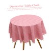 GRIRIW Decorative Checkered Round Tablecloth with Tassel Blend for Dining