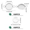 PH PandaHall 100pcs Stainless Steel Cabochon Connectors Settings Pendant Cabochons