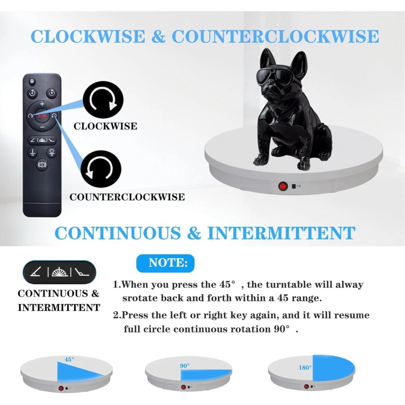 20.5inch Motorized Rotating Display Stand, Remote Control Angle, Speed,330Lbs Load/Wiredmaterial: