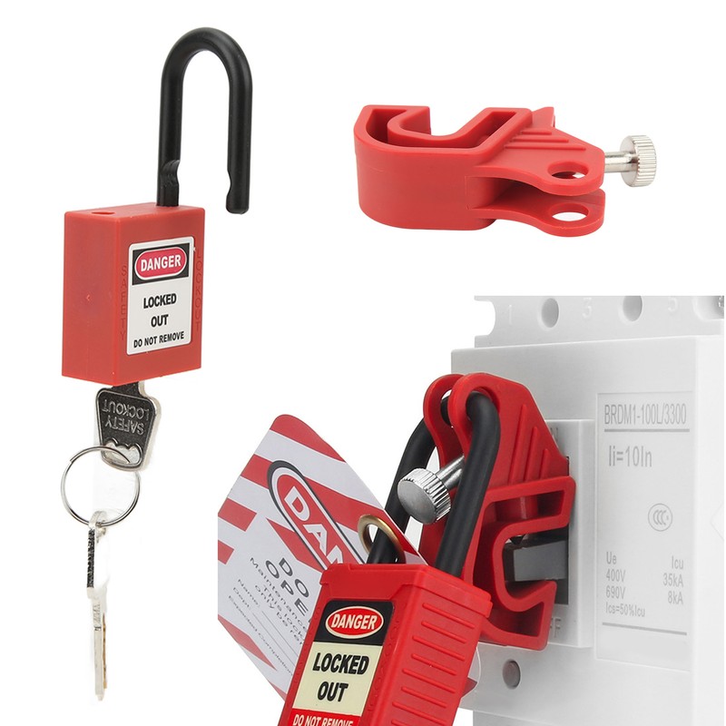 Circuit Breaker Lockout Device Brass 25mm Shackle Nylon Padlock for