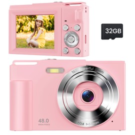 Digital Camera for Kids: Pink Camera for Teens - Christmas Birthday Gifts for Girls 8-10 - 16X Zoom Shoot Camera for Ages 8-13 - Compact Camera for 6 7 8 9 10 Years Old- Toys for Kid Children Toddler