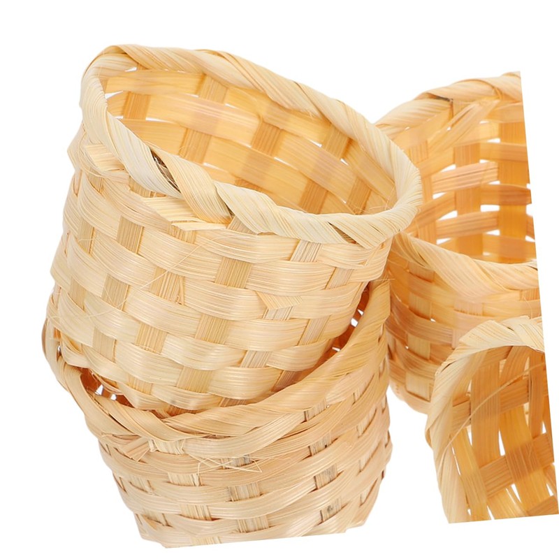 CIYODO 6 Pack Miniature Woven Baskets Handheld Flower Baskets for