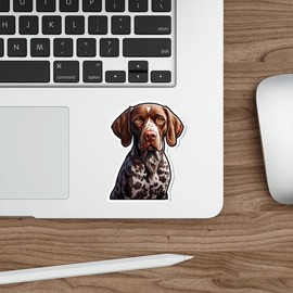 German Shorthaired Pointer Sticker Decal Vinyl Small Waterproof for Water Bottle Mug Passport Book Scrapbook Notebook Laptop Tumbler Skateboard Computer Phone Size Funny Gift Car Stickers ID44990