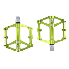 FrontStep General Aluminium Non-Slip Pedals Lightweight Bicycle Pedals with Cr-Mo Steel Spindle for MTB/Mountain Bike Pedal/BMX Pedal (Green)