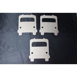 School Bus / Photo Frame Chipboard 3 Die Cuts Embellishments Scrapbooking Cards