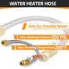 1-Pack HeSun 12-Inch Push-Fit Ball Valve Water Heater Connector, Push-to-Connect