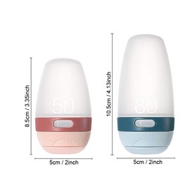 Jomihoney Botellas de viaje de silicona, a prueba de fugas, recargables, accesorios de viaje, recipientes de artículos de cambiador, tubo cosmético para champú, loción, jabón, líquidos (paquete de 2 unidades, 1.7 onzas/50 ml)