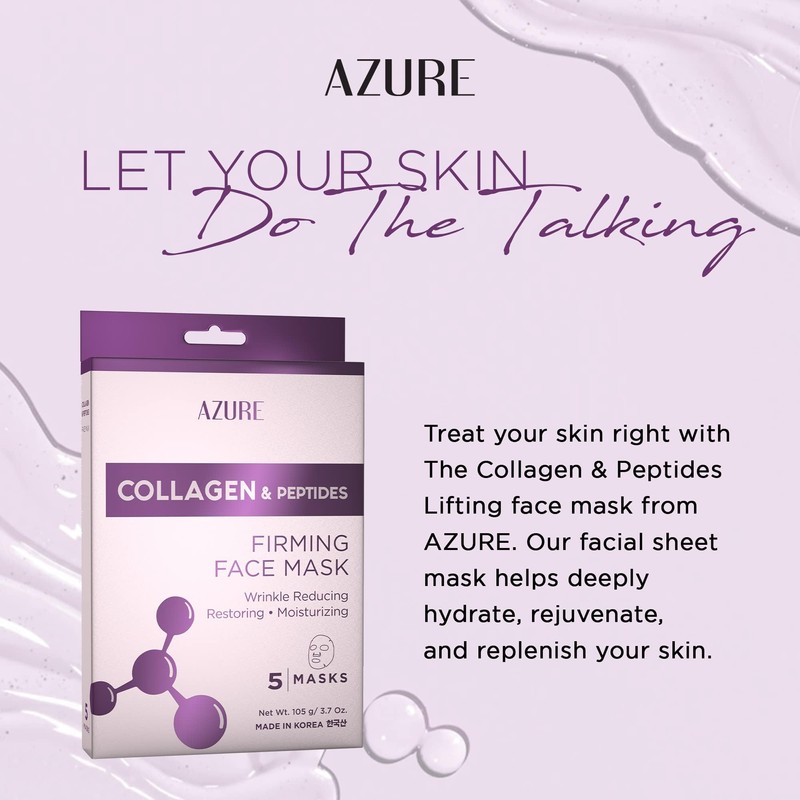 Azure Cosmetics Collagen & Peptides Lifting Facial Sheet - Restoring,
