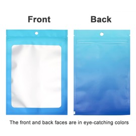 100 Pcs Resealable Mylar Bags, Gradient Color Food Storage Bags, Zip Bag Foil Bags Packaging Pouch for Food Storage, Sample, Small Business (Blue Blue, 3.1 X 4.7 Inch)