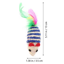 LUOZZY 4Pcs Cat Mouse Toys Adorable Sisal Mice Toys Kitten Chewing Toy Funny Indoor Animal Shape Props Pet Supplies - Blue+Pink