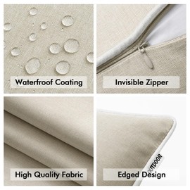 MIULEE Set of 2 Outdoor Cushion Covers, Weatherproof Decorative Cushions, Modern Cushion Covers, Decoration, Polyester, Linen Look, Couch Cushion Cover for Garden, Sofa, Living Room, Bed, 40 x 40 cm,