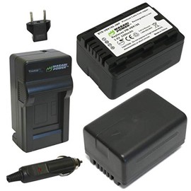 Wasabi Power Battery (2-Pack) and Charger for Panasonic VW-VBL090, VW-VBK180