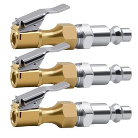 MACHSWON Pack of 3 Air Chucks Heavy Duty Closed Flow Tyre Chuck with 6.35 mm FNPT for Tyre Inflator Gauge Compressor Accessories