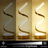 NUÜR Gold Infinity Spiral LED Table Lamp, Dimmable Metallic Bedside