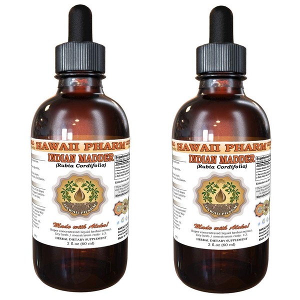 Indian Madder, Qian Cao (Rubia Cordifolia) Tincture, Dried Root Liquid Extract, Indian Madder, Herbal Supplement 2x2 oz