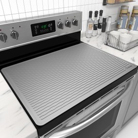 Ottkids Stove Top Cover for Electric Stove - 29.8"L x 20.9" Extra Large Silicone Stove Top Cover Glass Cooktop Protector,Range Covers for Electric Stove,Heat Resistant Thick Stove Cover Mat,Gray