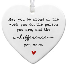 May You Be Proud of the Work You Do, Thank You Gift, Ceramic Heart Keepsake, Retirement Gift, Ceramic Heart, Happy Retirement, Gift For Colleague, Gift for Team And Employees