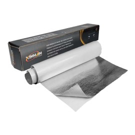 Xinhan (Gold-Silver-Black) Adhesive Backed Aluminized Thicken Fiberglass Sheet Practical Heat Shield Protection Barrier Cover Aluminized Heat Shielding Mat (Silver, 24 x 48 Inch)