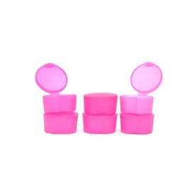 Mintra Home Utility Boxes - 150ml Round BRIGHT PINK 6pk - (3.125inW x 1.5inH) - great utility box, storage box for crafts and other small items