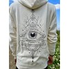 Creme-wei√üer Hoodie Allsehendes Auge (XL)