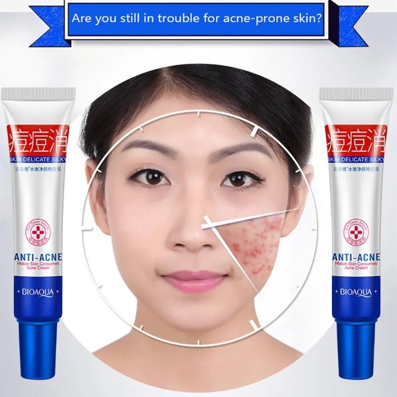 Bioaqua crema antiacné controla grasa y manchas, uso diario facial