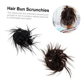 NOLITOY 2pcs Messy Bun Hairpiece Extensions Easy Wear Hair Bun Scrunchies for Volume Synthetic Chignon Hairpieces for Women for Parties Weddings Daily Use