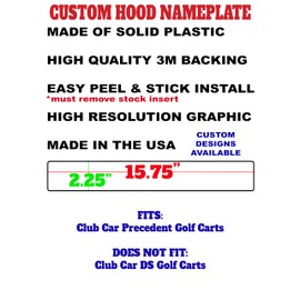 Black and Grey American Flag Club Car Precedent Golf Cart Front Name Plate. Fits Club Car Precedent Carts. Custom Made in The USA!! (Black & Grey Flag)