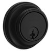 Kwikset 817 Deadbolt Lock, Matte Black Round Exterior Keyed Front