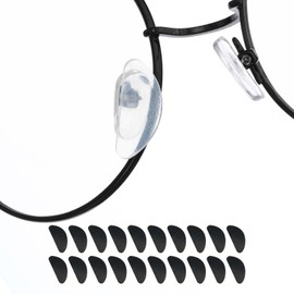 PATIKIL Eyeglass Nose Pads, 20 Pair Soft Silicone Adhesive Glasses Nose Pad Air Chamber Eyeglasses Pads Anti-Slip for Plastic Frames, Black