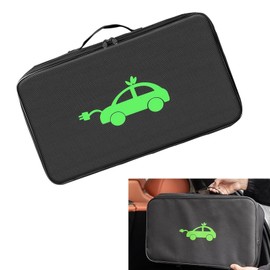 MOXRUQ Charger Bag, Portable EV Charging Cable Bags, Waterproof Oxford Cloth Storage Bag for Charger, Jumper Cables, Cords (Rectangular)