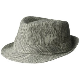Henschel Men's Cotton/Linen Blend Fedora, Black, Large