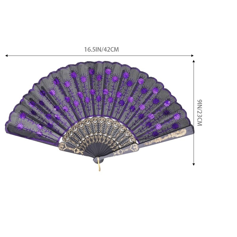 QIRMIZI 10 Pack Fabric Folding Handheld Fans, Perfect for Weddings,