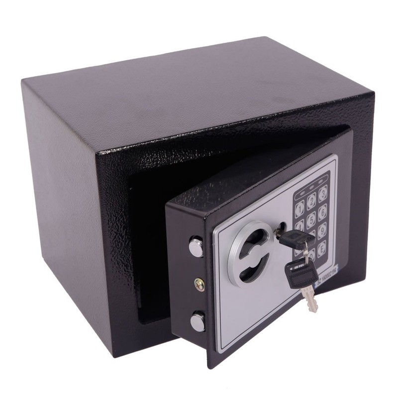 Mini Wall-in Style Electronic Code Metal Safe Box, 9.1"L x