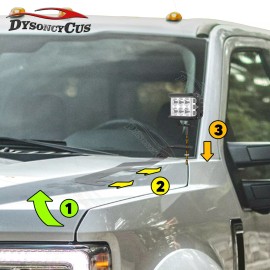 DYSO Fit 17-22 Ford F250 F350 LED Light Pod Hood Hinge Ditch A-Pillar Mount Brackets