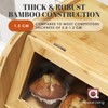 Arise Stylish Bamboo Bread Box for Kitchen Countertop, Extra Large