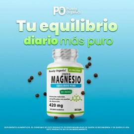 Citrato De Magnesio 90 Cáps Purely Organics