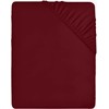 Utopia Bedding Fitted Sheet Single, Burgundy - Deep Pocket 14