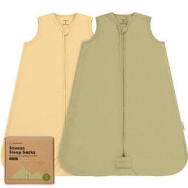 Paquete de 2 sacos de dormir para bebé, manta con cierre, algodón orgánico de 0,5 TOG, ligero, suave y acogedor, saco de dormir para bebés de 3 a 6 meses, fácil de poner pequeños sacos de dormir de