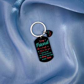 LKBVUG Cool Black Birthday Gifts for Women Friend Best Gifts for Women Keychain True Friends Bestie Sister BFF Birthday Christmas Graduation Long Distance Thank You Gift Keychain Jewel